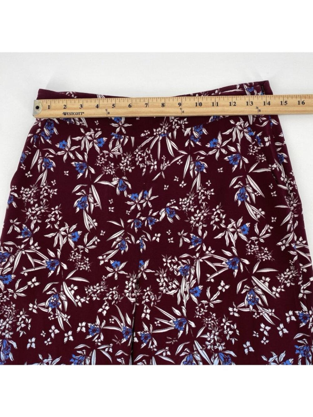 INTERMIX Women’s Size M Bilson Print 100% Silk Pants Wide Leg Floral High Waist - Picture 10 of 13
